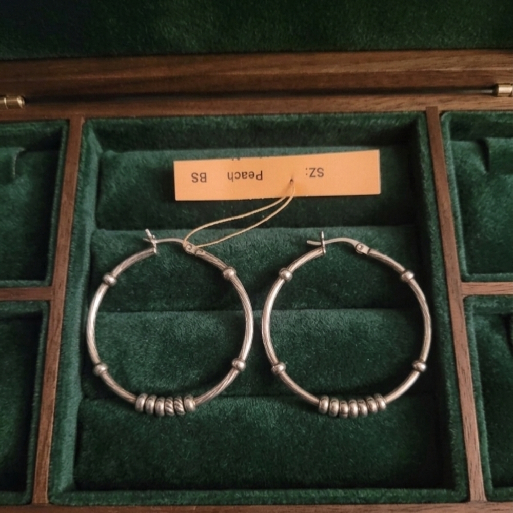 Elegant Sterling Silver Large Hoop Earrings